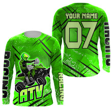Load image into Gallery viewer, Green ATV Motocross Jersey Men UPF30+ Custom Quad Bike Riding Shirt Kid ATV MX Off-Road Jersey PDT562