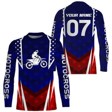 Load image into Gallery viewer, American Flag Dirt Bike Jersey Kid Men Women UPF30+ Patriotic MX Shirt Boys Girls Custom Motocross PDT538
