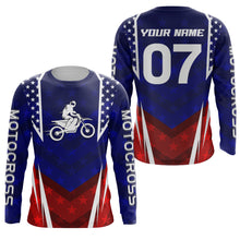 Load image into Gallery viewer, American Flag Dirt Bike Jersey Kid Men Women UPF30+ Patriotic MX Shirt Boys Girls Custom Motocross PDT538