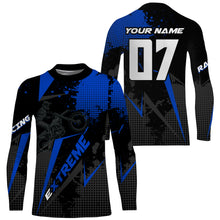 Load image into Gallery viewer, Custom Dirt Bike Jersey UPF30+ Blue Motocross Shirt For Men Women Youth MX SX Long Sleeve PDT505