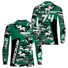 Load image into Gallery viewer, Custom Kid Men Women Dirt Bike MX Jersey UPF30+ Green Camo Motocross Shirt Extreme MotoX Racing PDT519