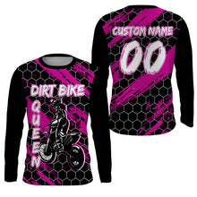 Load image into Gallery viewer, Custom Dirt Bike Jersey Women UPF30+ Girl Motocross Shirt Pink Racing Youth MX Jersey Motorcycle PDT536
