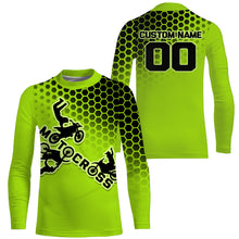 Load image into Gallery viewer, Green Motocross Jersey Personalized UPF30+ Dirt Bike Riding Shirt Men Women Kid MX Jersey Off-Road PDT541