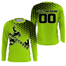 Load image into Gallery viewer, Green Motocross Jersey Personalized UPF30+ Dirt Bike Riding Shirt Men Women Kid MX Jersey Off-Road PDT541