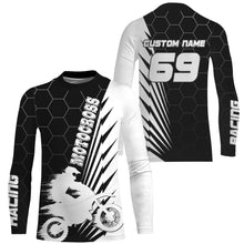 Load image into Gallery viewer, Men Women Youth Motocross Racing Jersey UPF30+ Custom Black Dirt Bike Shirt Long Sleeve MX Off-Road PDT477