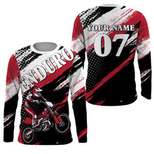 Load image into Gallery viewer, Red Enduro Jersey UPF30+ Personalized Motocross Shirt Youth Men Women MX Racing Long Sleeve PDT466