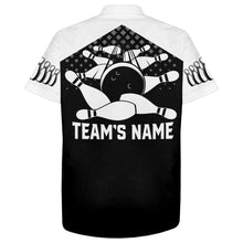 Load image into Gallery viewer, Hawaiian Bowling Shirt For Men Women Custom Bowling Jersey Black White Bowling Shirt For Team BDT48