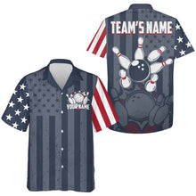 Load image into Gallery viewer, Hawaiian Bowling Shirt For Men Women American Flag Bowling Jersey Custom Bowling Team Shirt BDT51