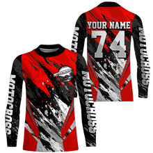Load image into Gallery viewer, Custom Motocross Jersey UV Red Dirt Bike Off-Road Shirt Kid&amp;Adult Long Sleeve MX Jersey PDT508