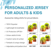 Load image into Gallery viewer, Custom motocross racing jersey UPF30+ men women kid dirt bike off-road motorcycle MX racewear NMS972