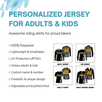 Camouflage custom motocross jersey UPF30+ kids men women dirt bike MX racing motorcycle off-road NMS1024