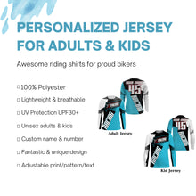 Load image into Gallery viewer, Adult&amp;Kid Extreme Motocross racing jersey UPF30+ personalized dirtbike long sleeve off-road bikers NMS1077