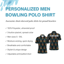 Load image into Gallery viewer, Flame Polo Bowling Shirt, Personalized Men Short Sleeves Bowlers Jersey Custom Team Name NBP40