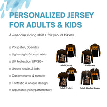 Load image into Gallery viewer, Orange custom skull motocross jersey UV protective dirt bike racing off-road motorcycle racewear| NMS922