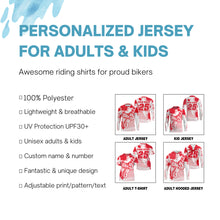 Load image into Gallery viewer, Kids men women jersey for MX custom UPF30+ red off-road Motocross racing shirt dirt bike racewear PDT107