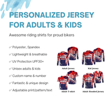 Load image into Gallery viewer, American adult kid BMX jersey Personalized UPF30+ USA cycling gear Patriotic bike shirt| SLC15