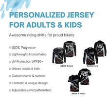 Load image into Gallery viewer, Extreme custom dirt bike jersey kid men women USA Patriotic UV Motocross shirt for biker motorcycle PDT409