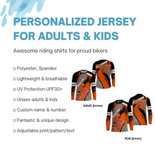 Load image into Gallery viewer, Custom orange motocross jersey UV protect kid&amp;adult dirt bike extreme MotoX off-road long sleeve| NMS885