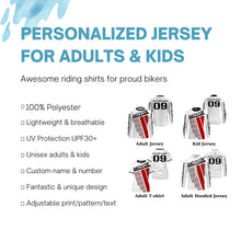 Load image into Gallery viewer, Kid men women Motocross racing jersey dirt bike custom red white shirt UPF30+ extreme racewear PDT90