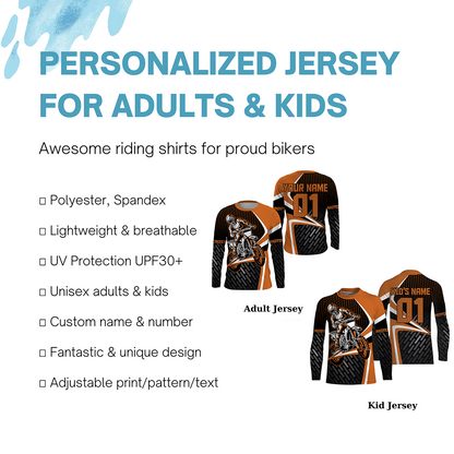 Adult&Kid custom orange Motocross jersey UV protective dirt bike MX racing off-road motorcycle| NMS905