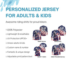 Load image into Gallery viewer, Motocross American flag custom MX jersey UPF30+ men women kid off-road racing dirt bike motorcycle PDT88