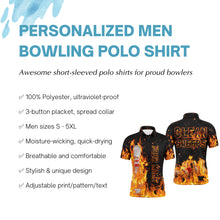 Load image into Gallery viewer, Flame Men Polo Bowling Shirt, Clean Sweeps Personalized Team Bowlers Jersey NBP80