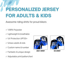Load image into Gallery viewer, Dirt More Ride More personalized motocross jersey UFP30+ adult kid dirt bike long sleeves shirt NMS1089