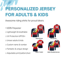 Load image into Gallery viewer, Motocross racing custom jersey UPF30+ unisex adult kid dirt bike offroad motorcycle rider outfits NMS1016