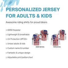 Load image into Gallery viewer, American Motocross Jersey Personalized UPF30+ Legend of Roads Dirt Bike MX Racing Patiotic NMS1168