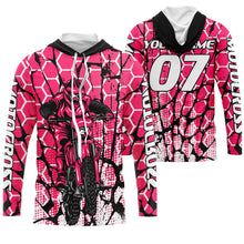 Load image into Gallery viewer, Motocross Racing Personalized Jersey UPF30+ Adults &amp; Kid Dirt Bike Motorcycle Off-road MX Riders Pink| NMS682