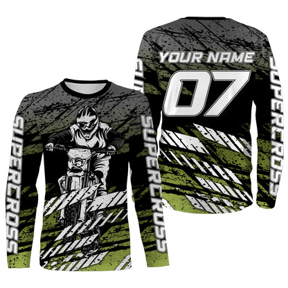 Supercross Jersey Custom Number & Name Tire Track Motorcycle Riding Shirt Off-Road Dirt Bike Racing| NMS541