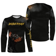 Load image into Gallery viewer, Love Doberman Hoodie Long Sleeve T-shirt| Custom Name Doberman All Over Print Shirt for Him Her| JTSD273