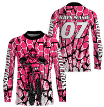 Load image into Gallery viewer, Motocross Racing Personalized Jersey UPF30+ Adults &amp; Kid Dirt Bike Motorcycle Off-road MX Riders Pink| NMS682