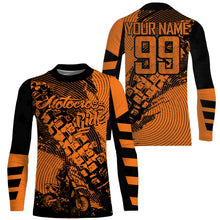 Load image into Gallery viewer, Kids Men custom orange dirt bike jersey Motocross MX racing UPF30+ motorcycle off-road shirt  PDT158