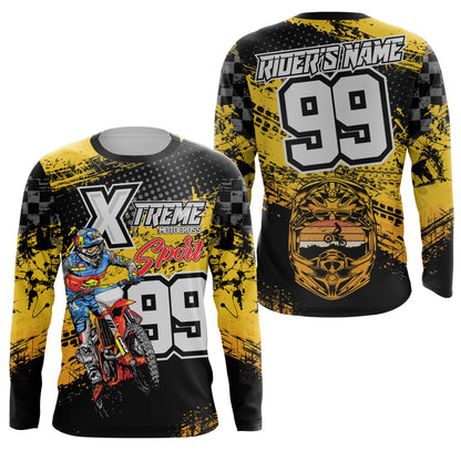 Men women kids custom name&number Motocross racing jersey extreme off-road shirt UPF30+ motorcycle PDT139