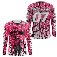 Load image into Gallery viewer, Motocross Racing Personalized Jersey UPF30+ Adults &amp; Kid Dirt Bike Motorcycle Off-road MX Riders Pink| NMS682