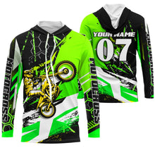 Load image into Gallery viewer, Motocross Racing Custom Number&amp;Name Jersey T-shirt Youth Long Sleeves, Dirt Bike Motorcycle Off-road Riders| NMS680