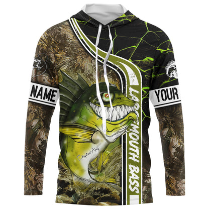 Largemouth Bass fishing custom name with ChipteeAmz's art UV protection shirts AT011