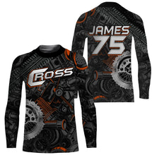 Load image into Gallery viewer, Personalized Camo Cross Jersey UPF30+ UV Protect, Motocross Supercross Racing Motorcycle Riders - Orange| NMS734