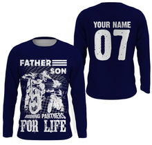 Load image into Gallery viewer, Father &amp; Son Riding Partners Personalized Jersey UPF30+ Dirt Bike Dad Biker Youth Racing Shirt| NMS526