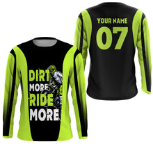 Load image into Gallery viewer, Dirt More Ride More Personalized Riding Jersey UPF 30+ UV Protect Tshirt, Dirt Bike Motocross Racewear| NMS393