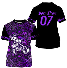 Load image into Gallery viewer, Motocross Girl Jersey Personalized UPF30+ Purple MX Women Shirt Female Dirt Bike Rider Motorcycle| NMS660