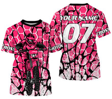 Load image into Gallery viewer, Motocross Racing Personalized Jersey UPF30+ Adults &amp; Kid Dirt Bike Motorcycle Off-road MX Riders Pink| NMS682