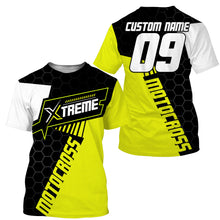 Load image into Gallery viewer, Extreme Motocross Jersey Personalized UPF30+ Racing Shirt Dirt Bike Off-road Biker Motorcycle - Yellow| NMS632