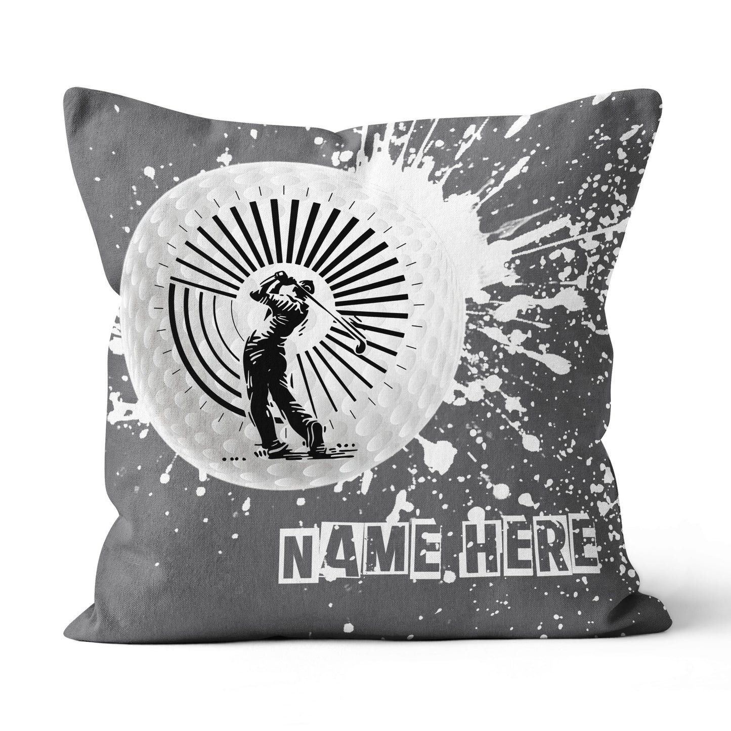 Golfer Custom Name Grey Throw Pillow Personalized Golf Gifts For Golfer LDT1187