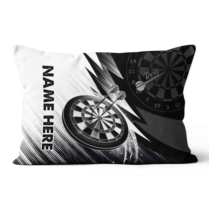 Black White Dartboard Custom Darts Throw Pillow Personalized Darts Gifts LDT1185