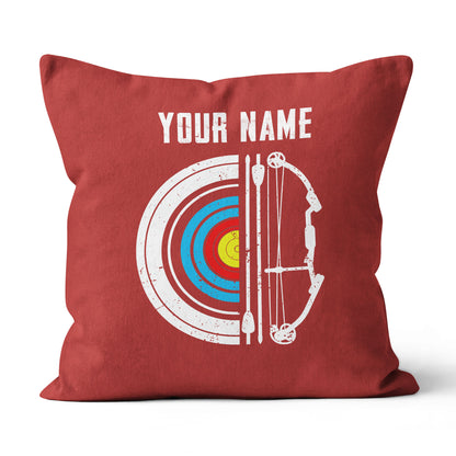 Personalized Red Target Archery Pillows, Custom Gifts For Archery Lovers VHM0829