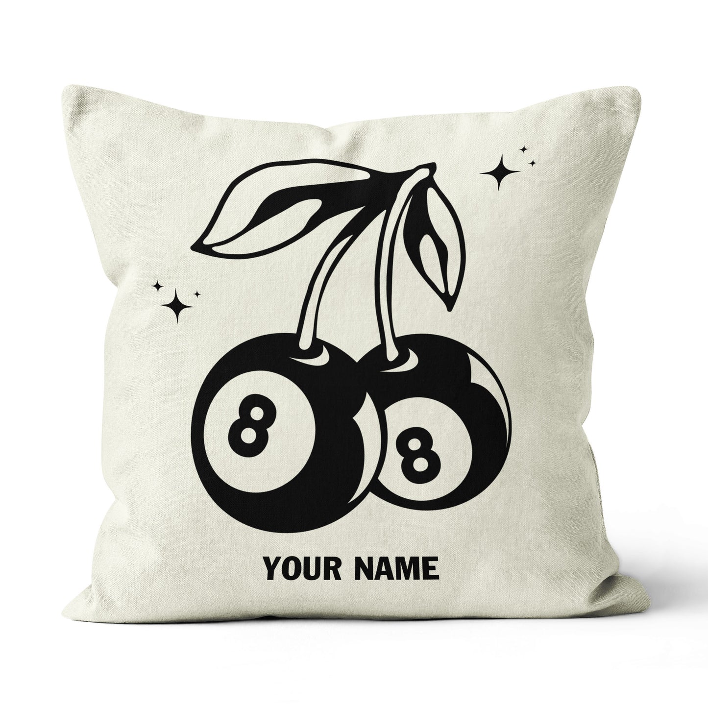 Personalized 8 Ball Cherry Billiards Pillows Custom Beige White Pillow TDM0742