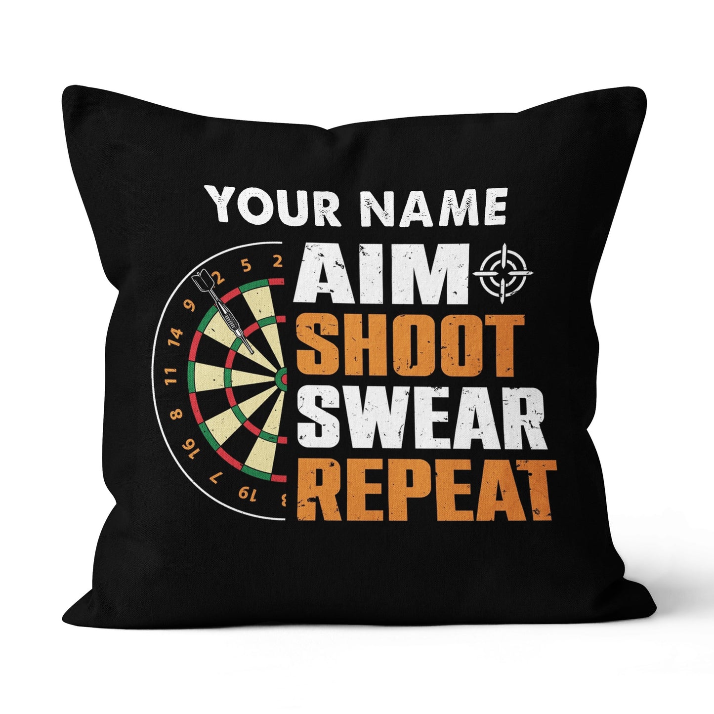 Aim Shoot Swear Repeat Vintage Custom Darts Pillow Personalized Gifts LDT1121