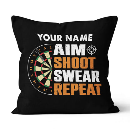 Aim Shoot Swear Repeat Vintage Custom Darts Pillow Personalized Gifts LDT1121